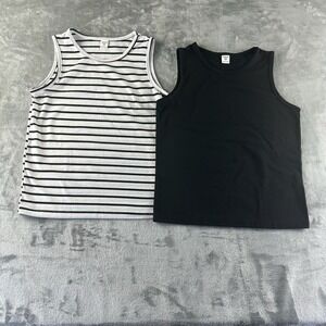 SheIn Tank Top Boys 7 Black Striped White Black Set Of 2